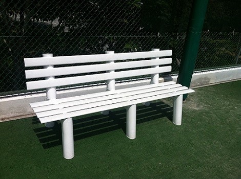 Aluminium Tennis Bench 'Paris' White