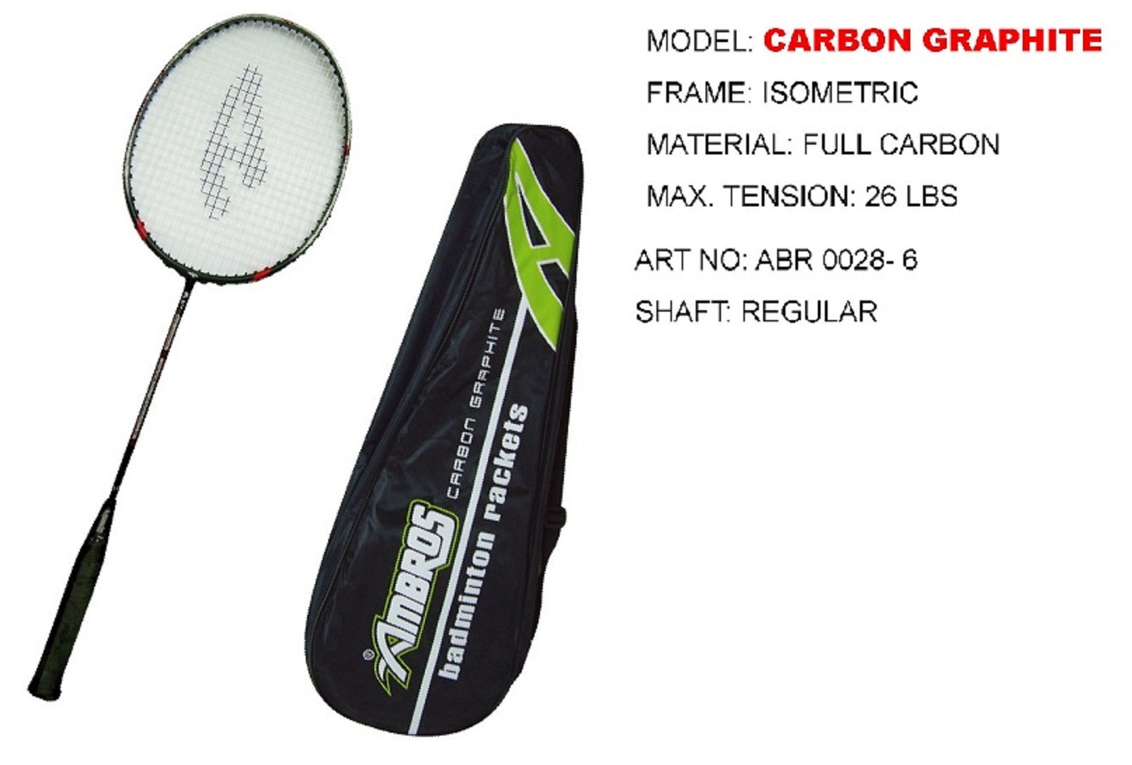 Ambros Badminton Racket Carbon Graphite