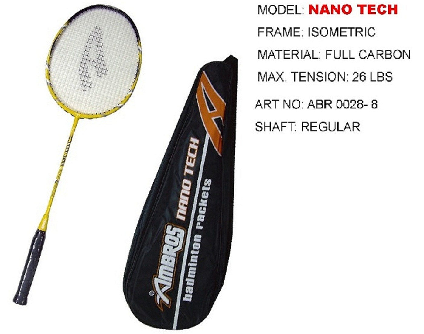 Ambros Badminton Racket Nano Tech