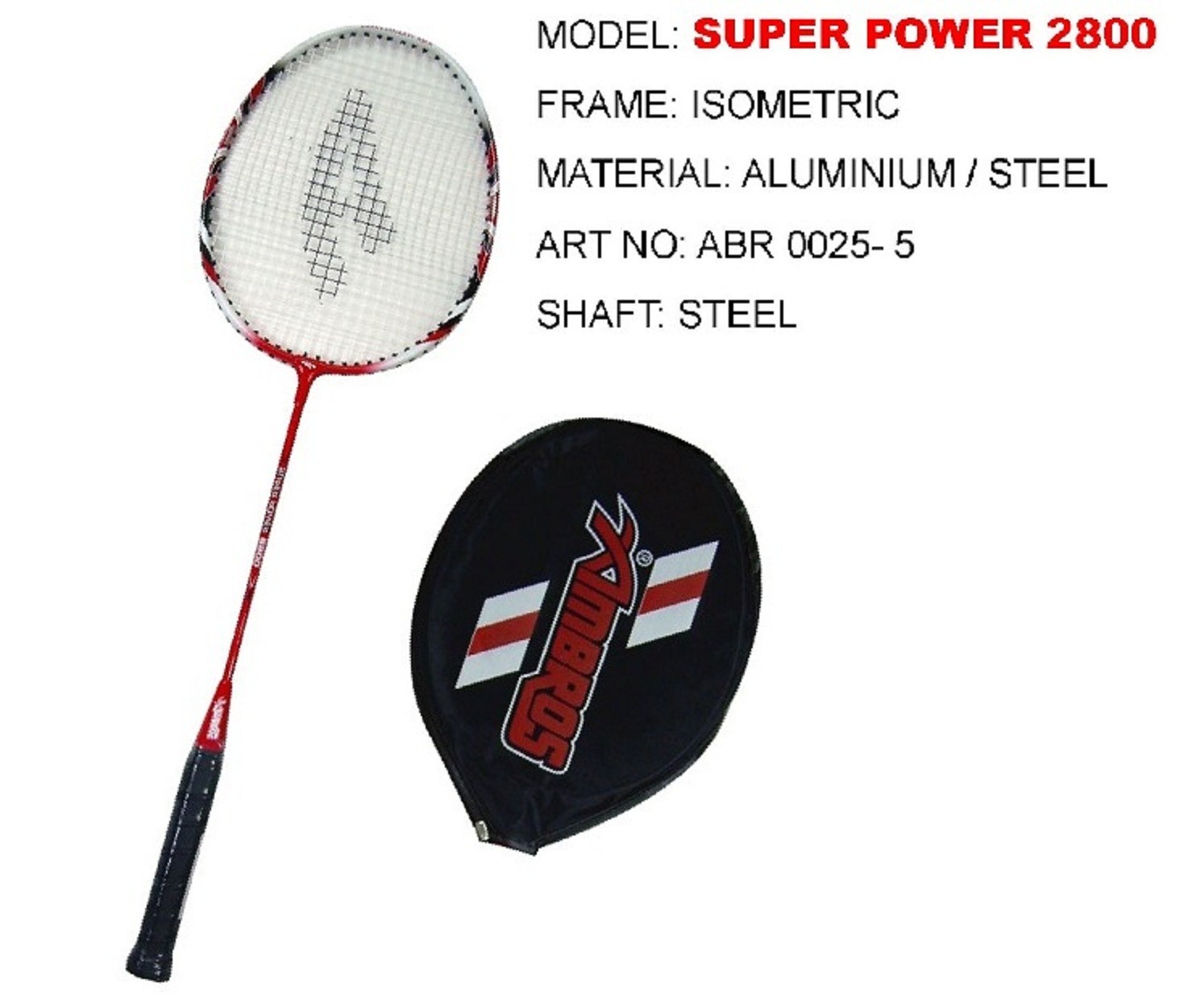 Ambros Badminton Racket Super Power 2800