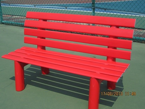 Aluminium Tennis Bench 'Paris' Red